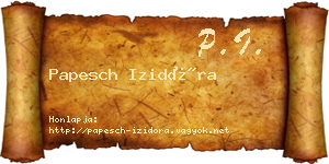 Papesch Izidóra névjegykártya